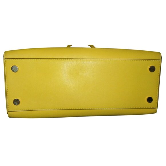 Michael Kors Sylvie Sunflower Yellow Structured leather Studded Tote Satchel - Picture 5 of 15